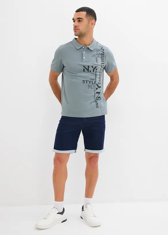 Pikétröja av ren bomull Slim Fit, korta ärmar, bonprix