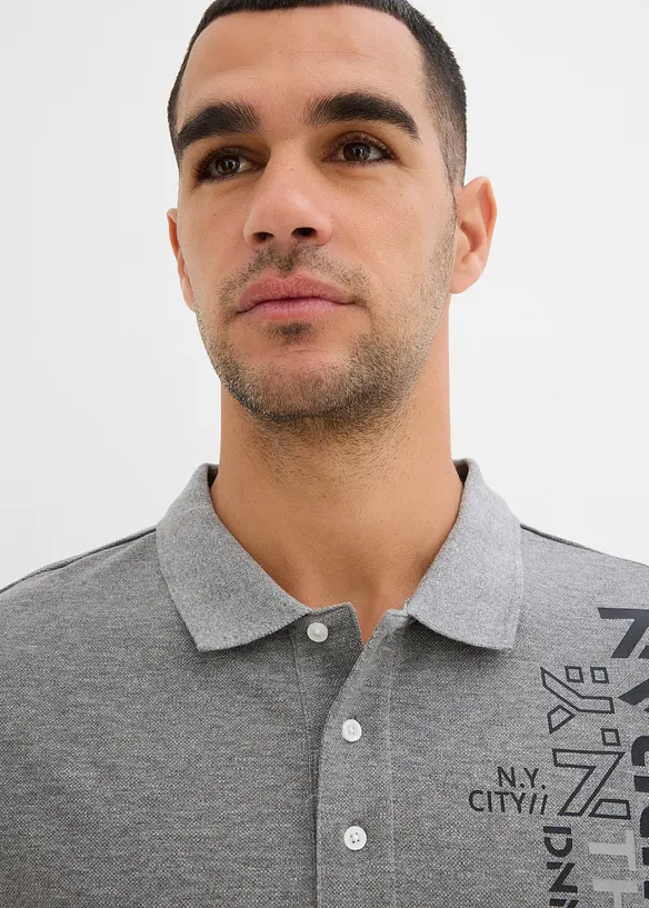 Pikétröja av ren bomull Slim Fit, korta ärmar, bonprix