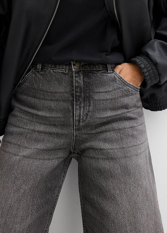 Wide Leg Jeans Mid Waist, bonprix