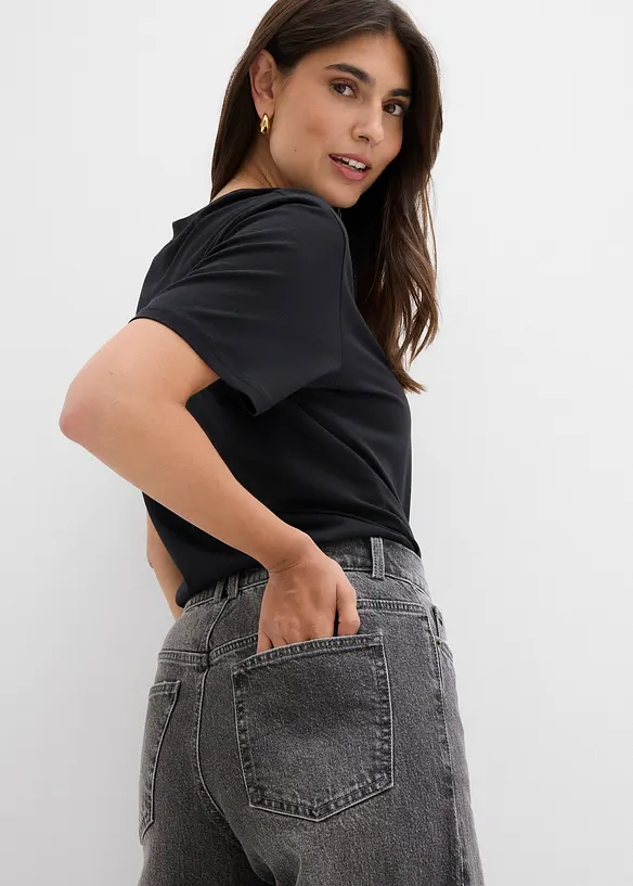 Wide Leg Jeans Mid Waist, bonprix