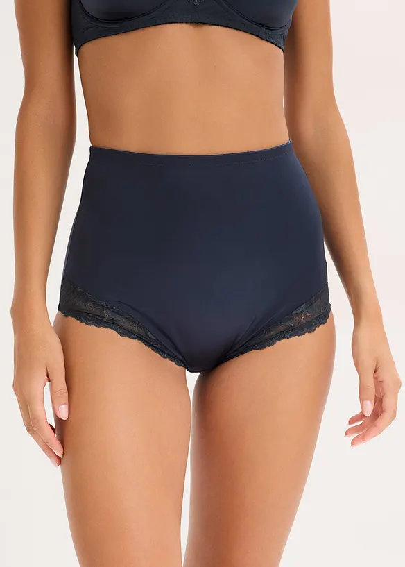 Trosa i glansigt material med medelhög formande effekt (2-pack), bonprix
