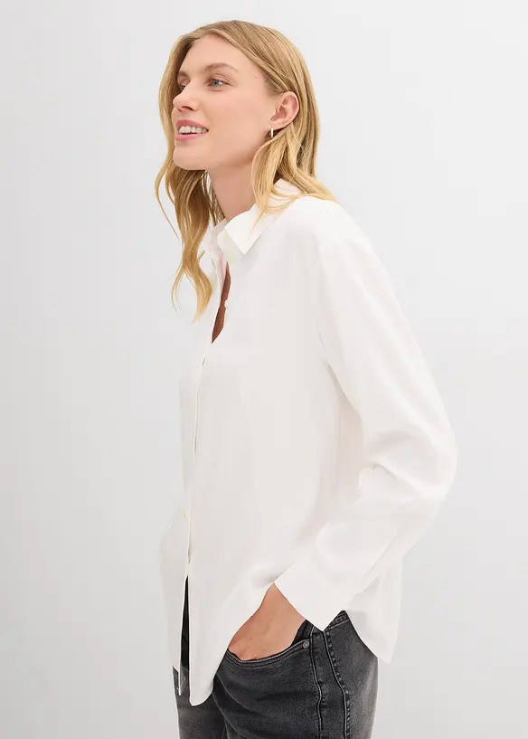 Skjortblus av mjuk viskos, bonprix