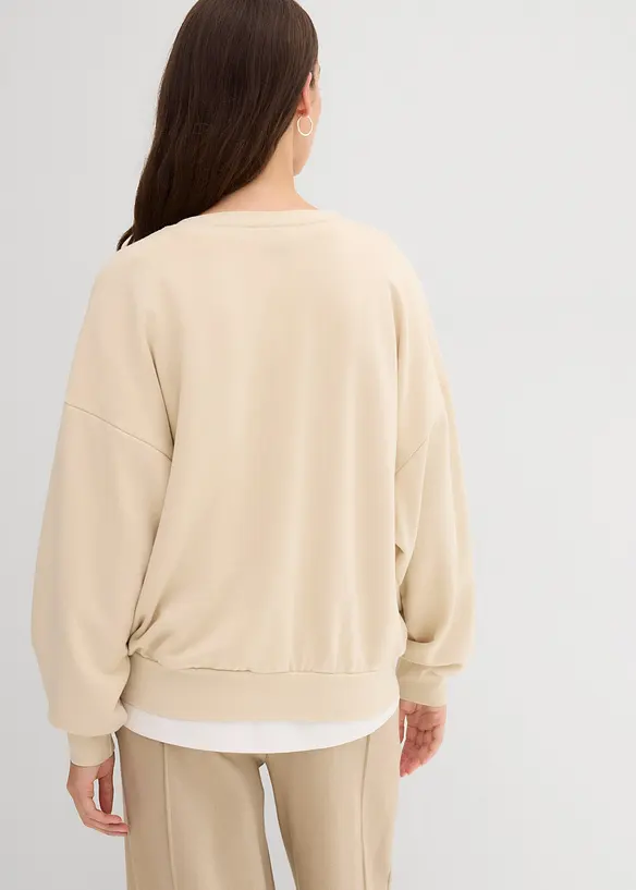 Oversizesweatshirt i mjuk bomullsmix, bonprix