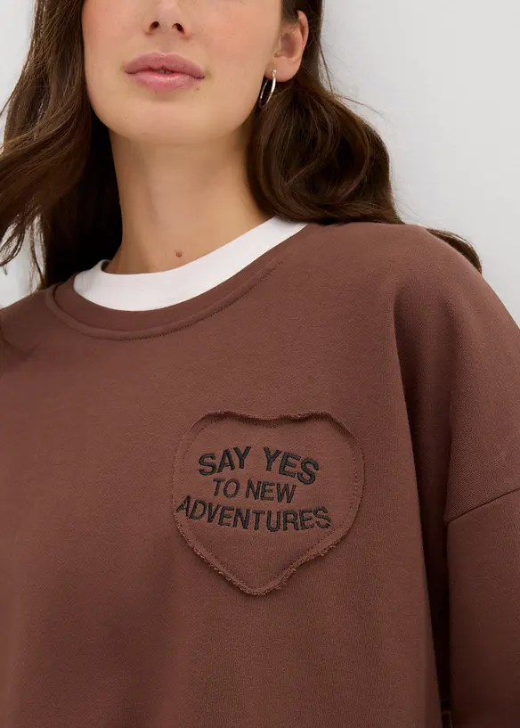 Oversizesweatshirt i mjuk bomullsmix, bonprix