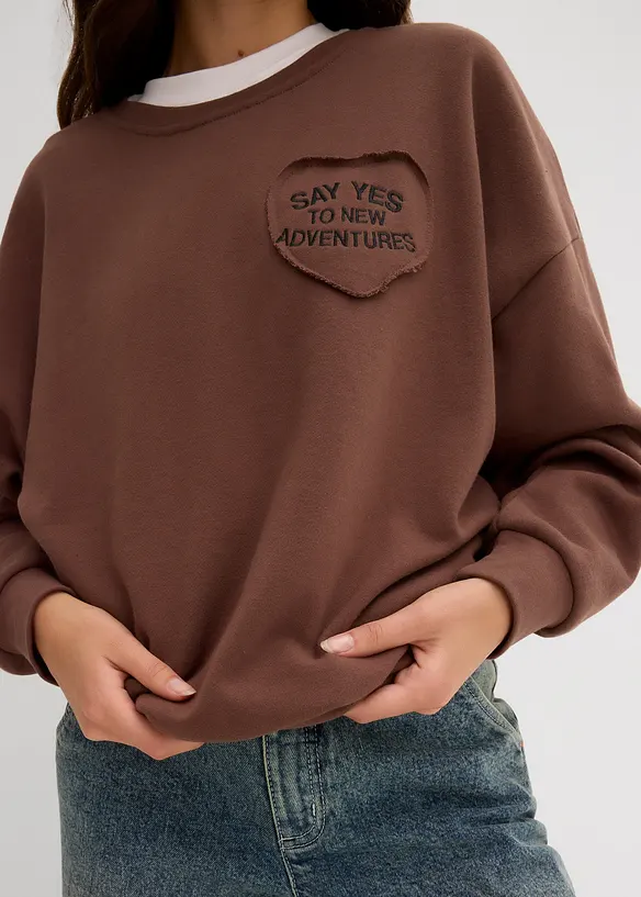 Oversizesweatshirt i mjuk bomullsmix, bonprix