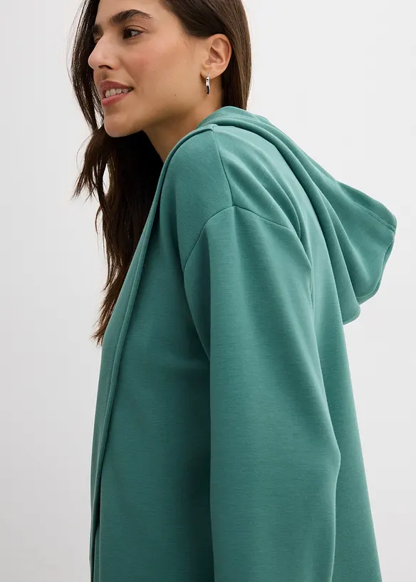 Sweatshirt med huva i mjuk viskosmix, bonprix