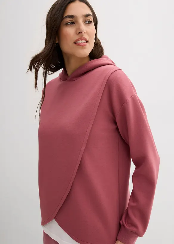 Sweatshirt med huva i mjuk viskosmix, bonprix