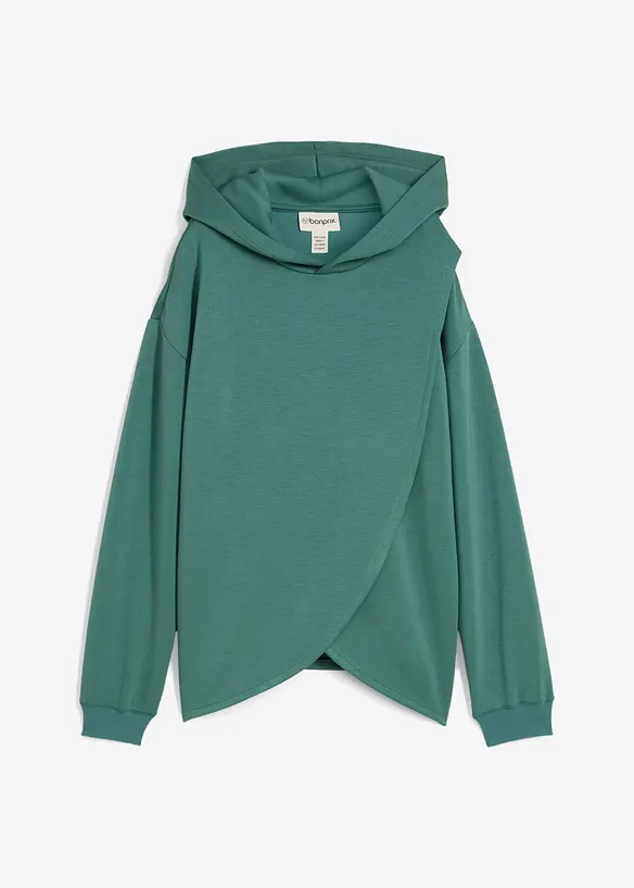Sweatshirt med huva i mjuk viskosmix, bonprix