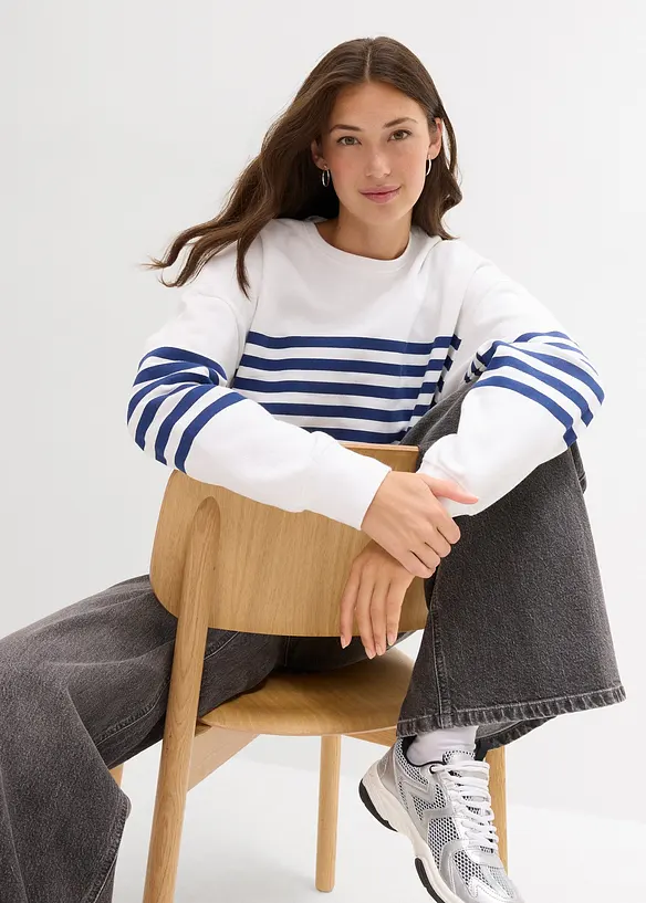 Oversizesweatshirt i ren bomull, bonprix
