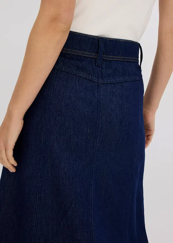 Mellanlång jeanskjol, bonprix