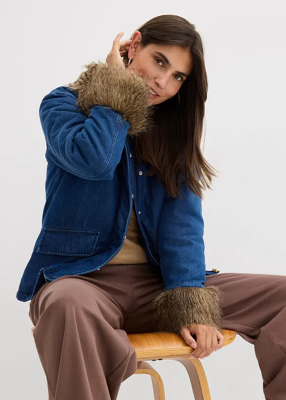 Lätt vadderad jeansjacka, bonprix