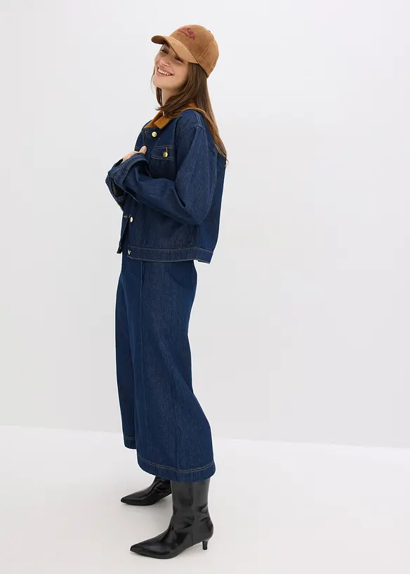 Jeansjacka med manchesterkrage, bonprix