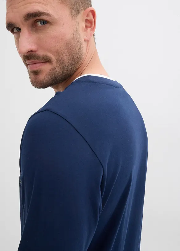 Långärmad T-shirt med 2-i-1-look, bonprix