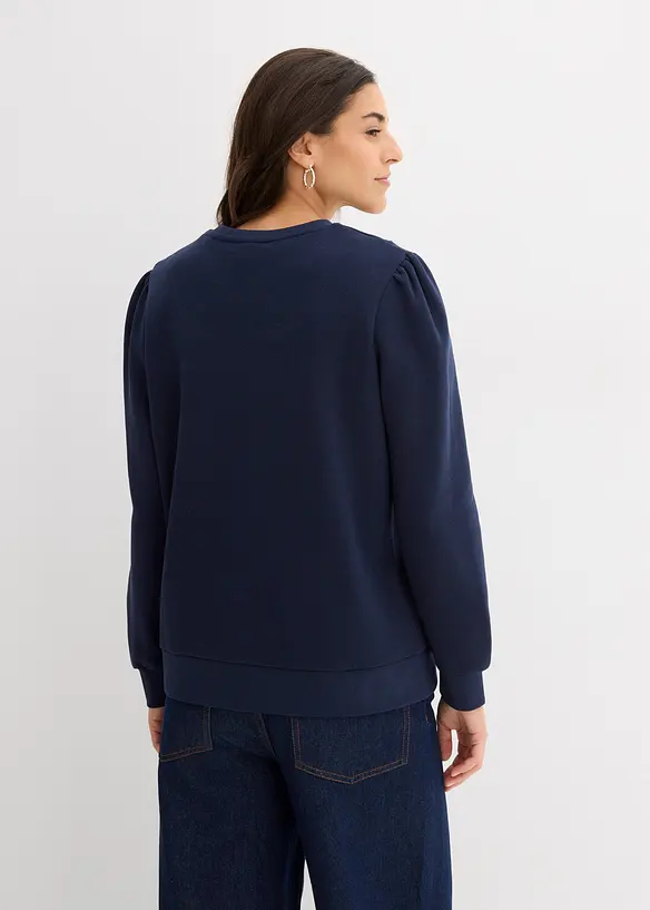 Sweatshirt med broderi i bomullsmix, bonprix