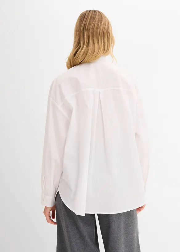 Skjortblus med strassapplikation, bonprix