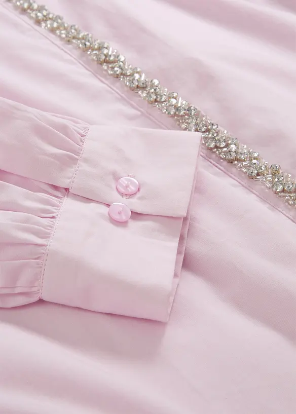 Skjortblus med strassapplikation, bonprix