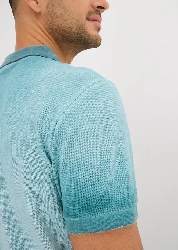Kortärmad pikétröja med tvättad look, bonprix