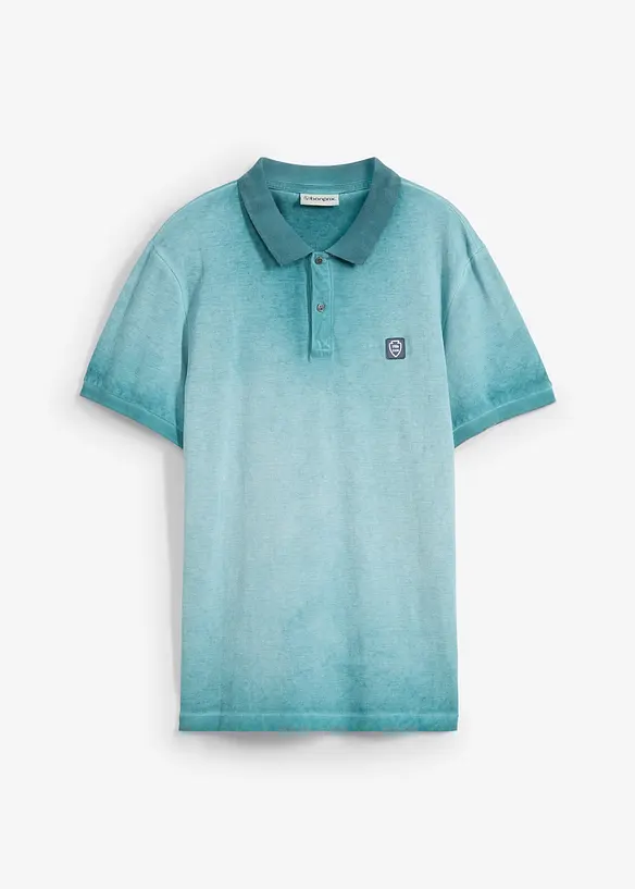 Kortärmad pikétröja med tvättad look, bonprix