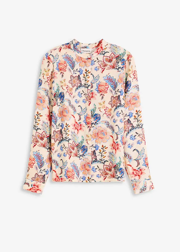Blus med blommönster, bonprix