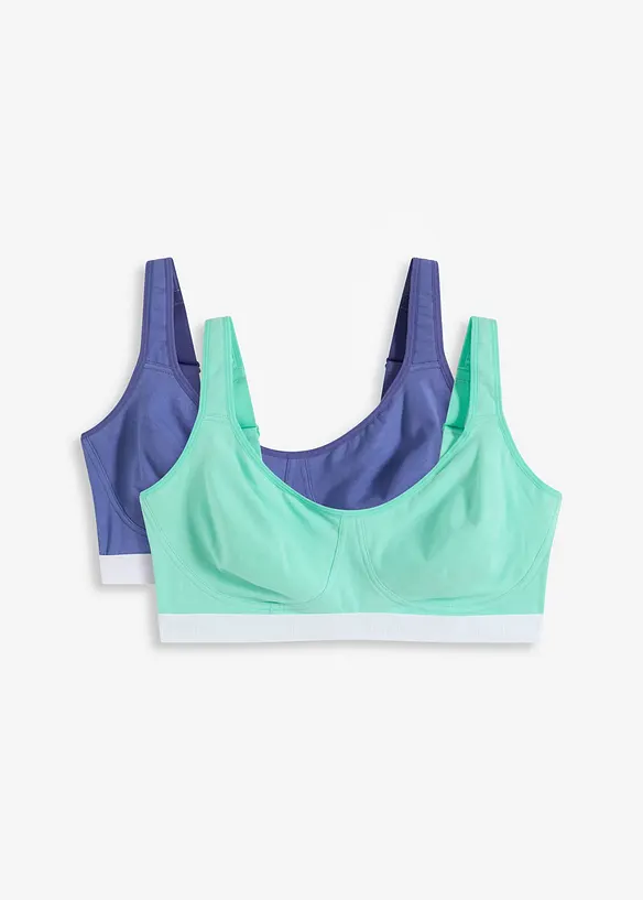 BH utan bygel med ekologisk bomull (2-pack), bonprix