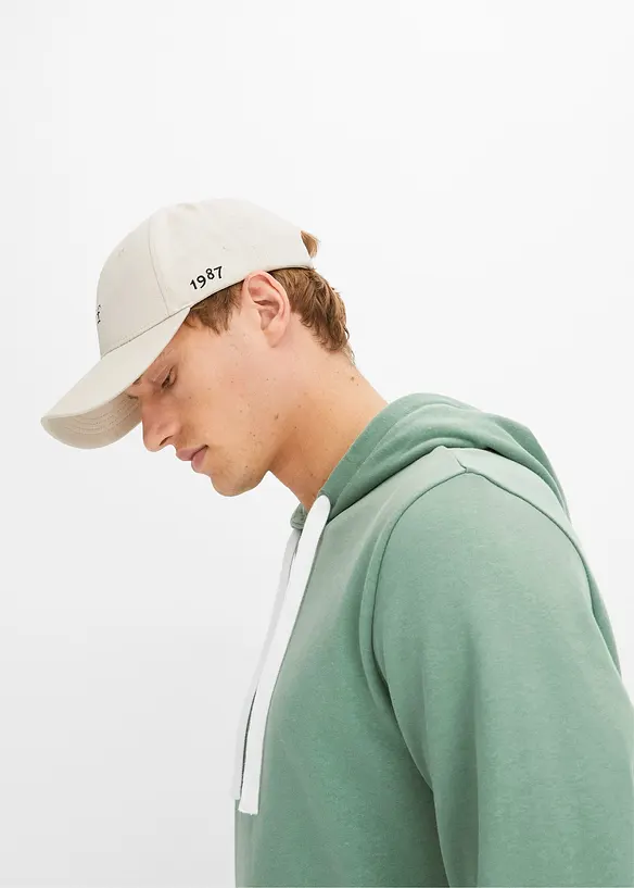 Sweatshirt med huva i ren bomull, bonprix