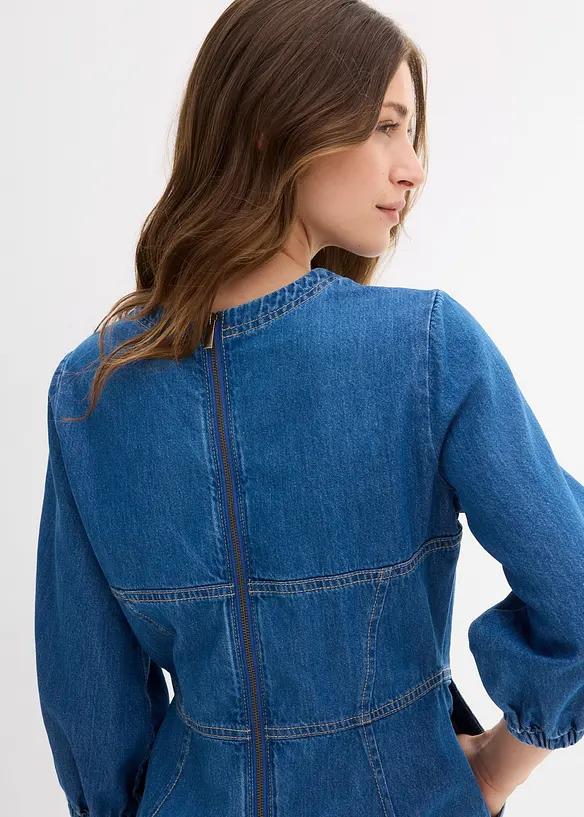 Jeansklänning i ren bomull, bonprix