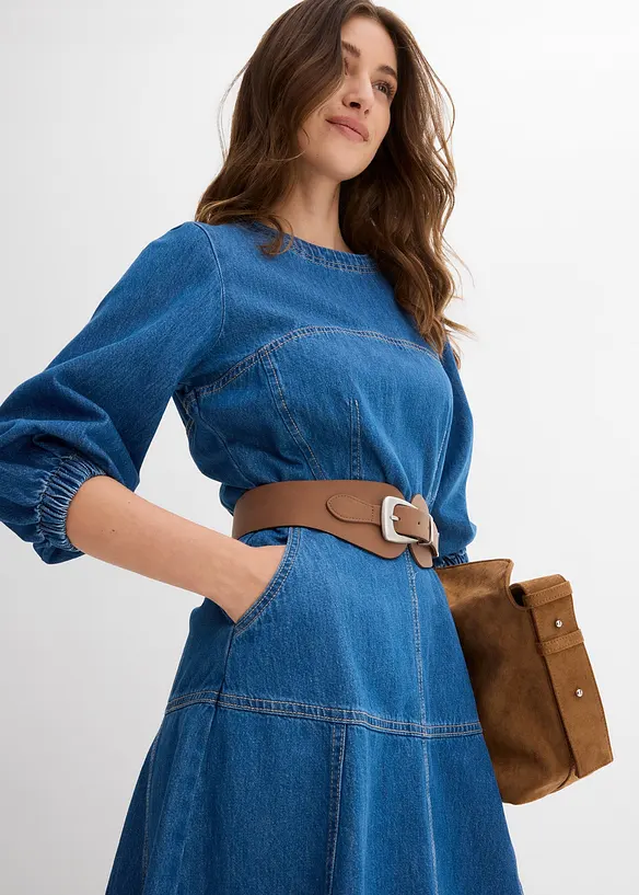 Jeansklänning i ren bomull, bonprix
