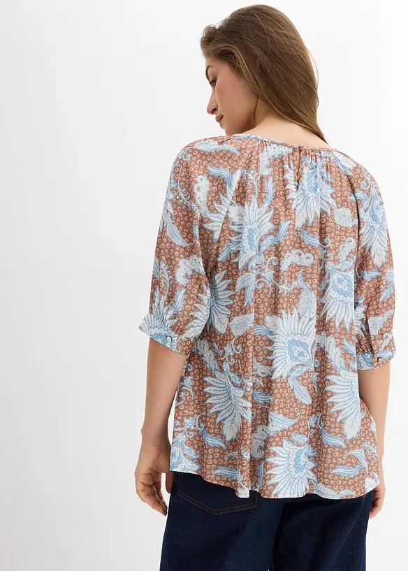 Blus av fintrådig viskosmix, bonprix