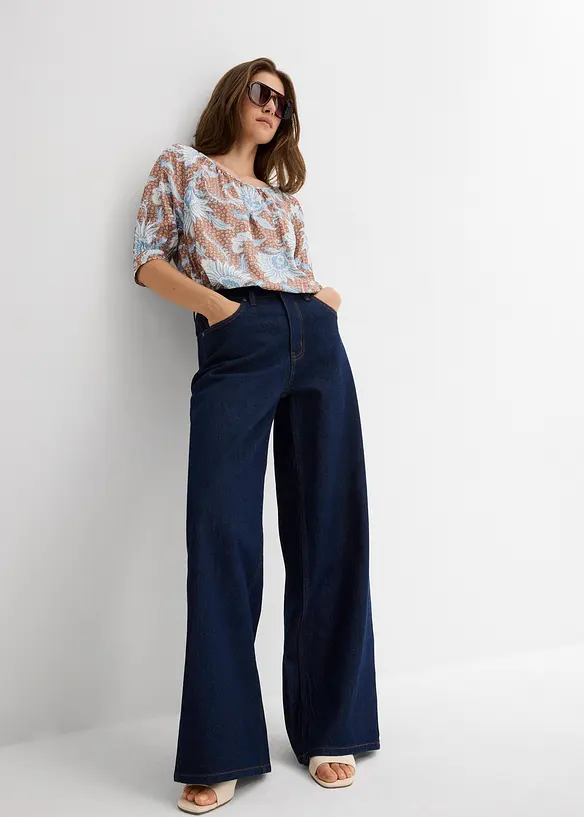 Blus av fintrådig viskosmix, bonprix