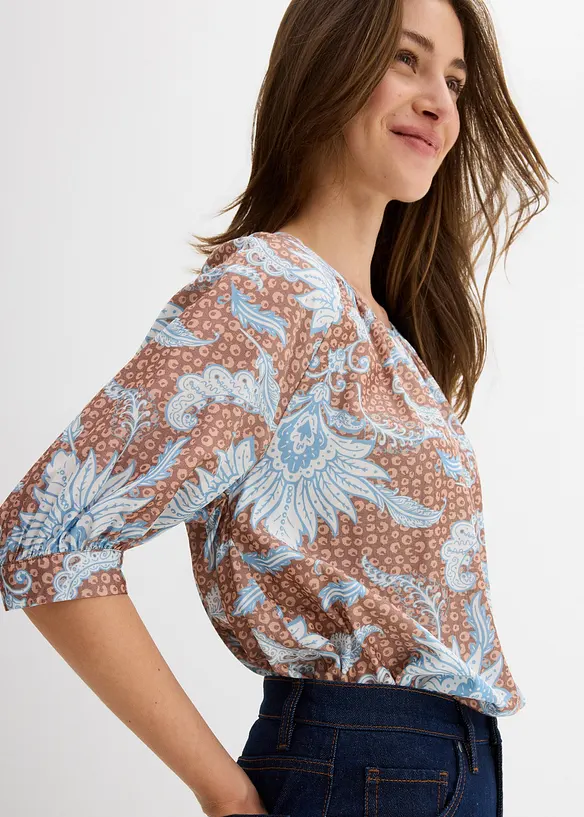 Blus av fintrådig viskosmix, bonprix