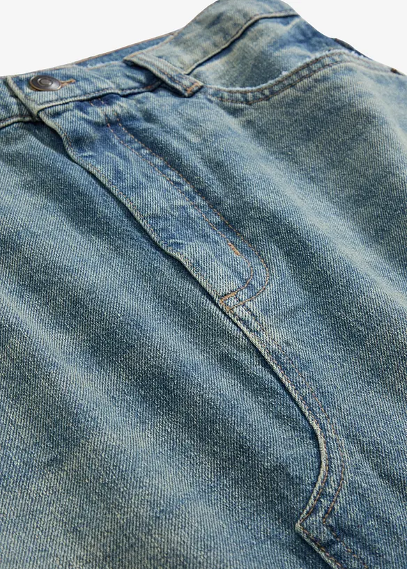 Jeanskjol i maxilängd med Mid Waist, bonprix