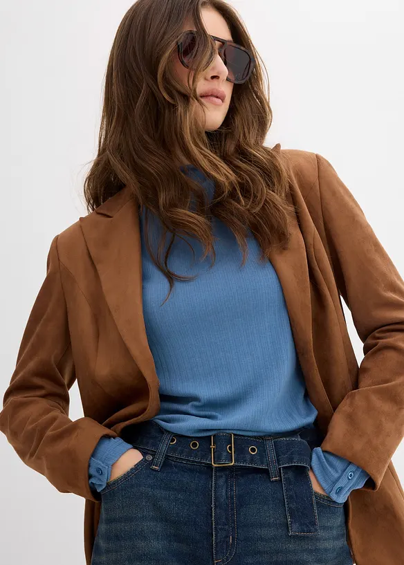 Barrel Jeans Mid Waist med skärp, bonprix