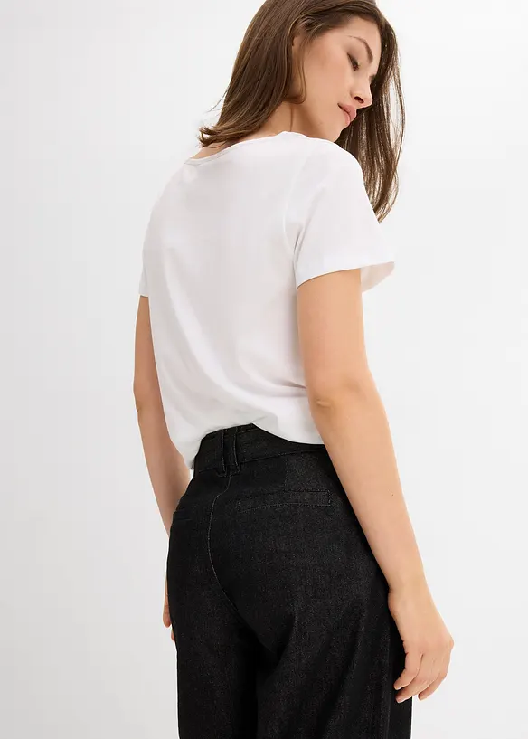 Barrel Jeans Mid Waist med skärp, bonprix