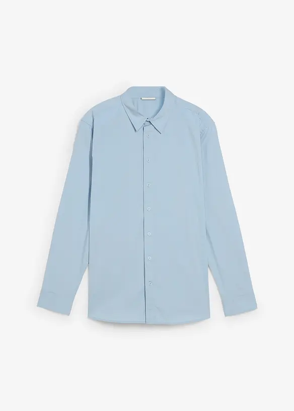 Långärmad skjorta med bomull och stretch, Regular Fit, bonprix