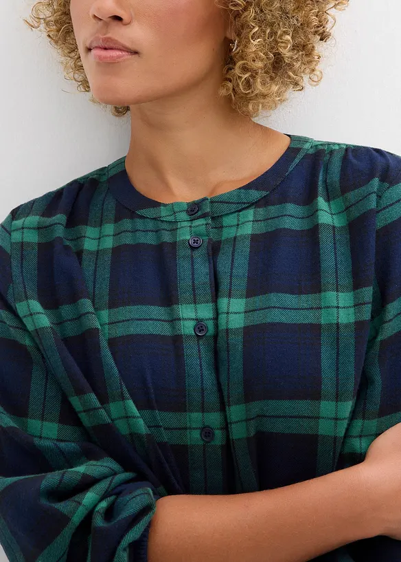Blus i flanell av ren bomull, bonprix