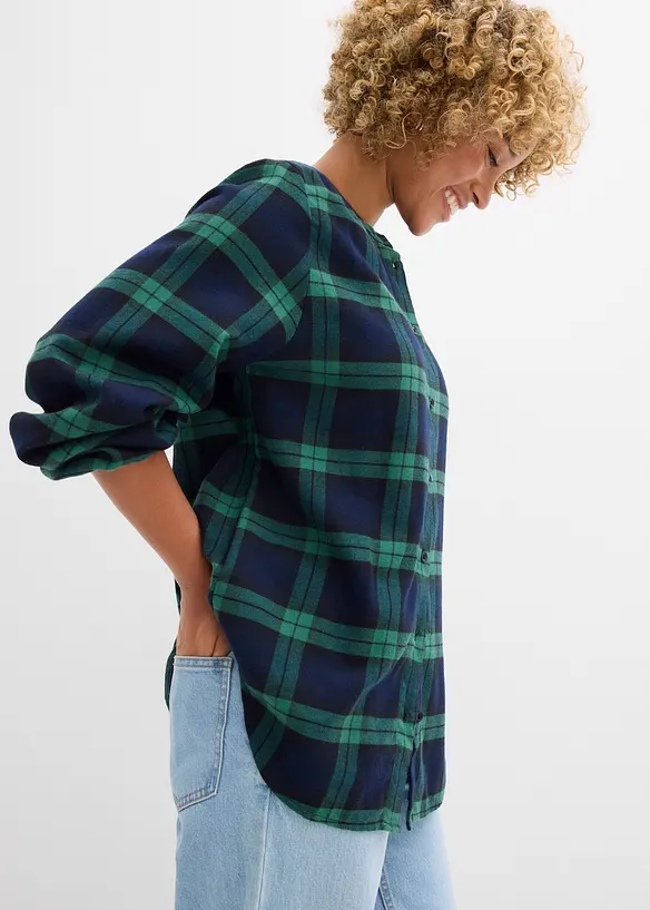 Blus i flanell av ren bomull, bonprix