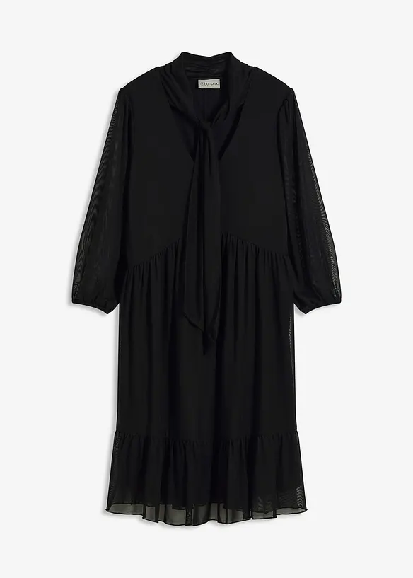 Jerseyklänning i mesh, bonprix