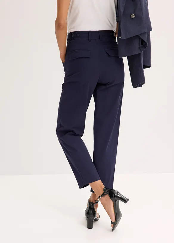 Satinbyxa med Tapered Fit, bonprix