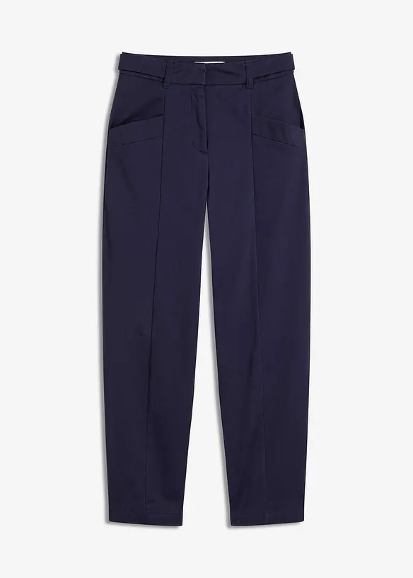 Satinbyxa med Tapered Fit, bonprix
