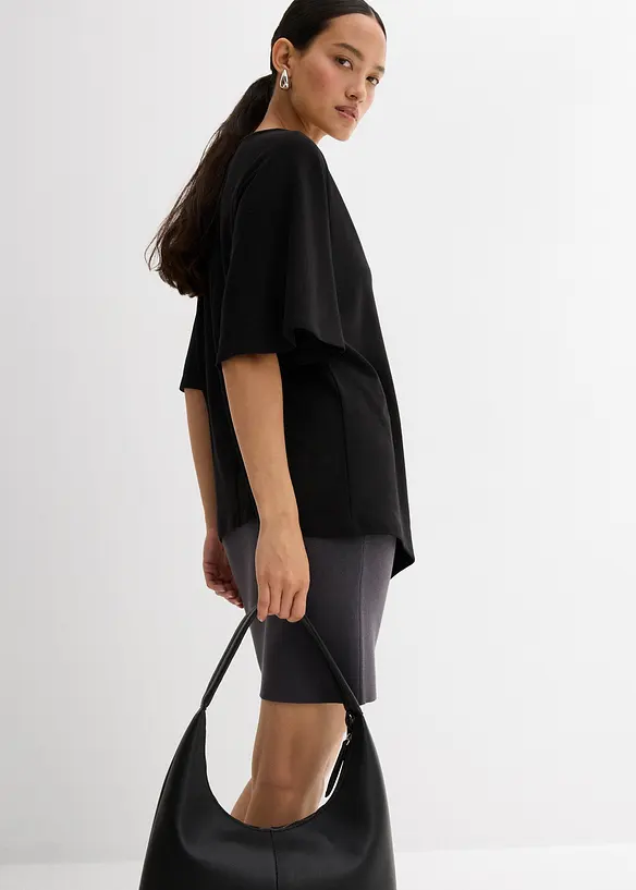 Stickad kjol av viskosmix, bonprix