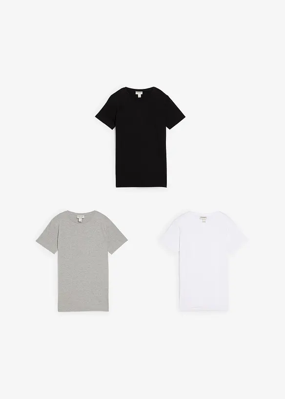 T-shirt av ekologisk bomull (3-pack), bonprix