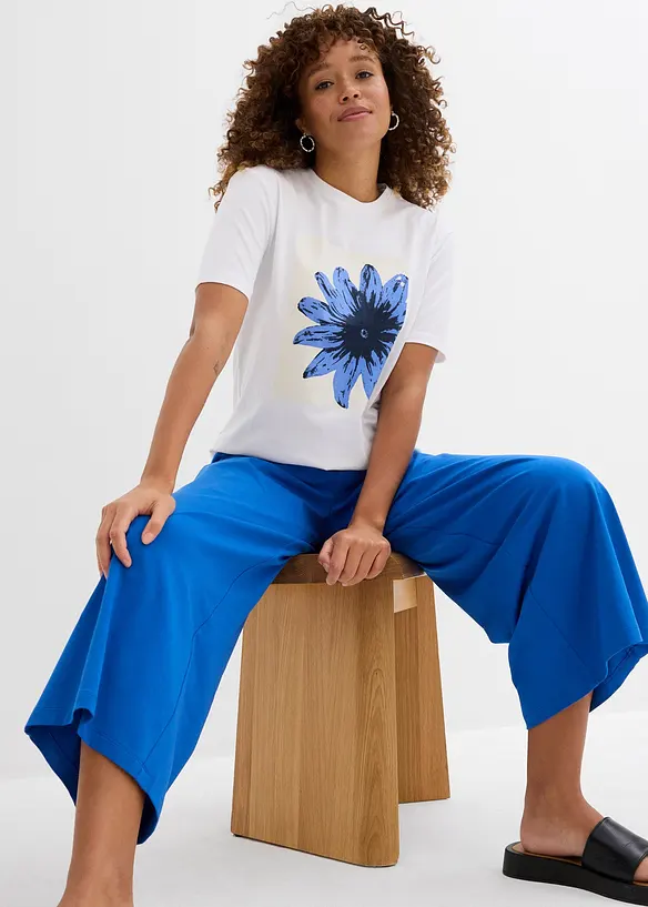 T-shirt med tryck, av ren bomull, bonprix