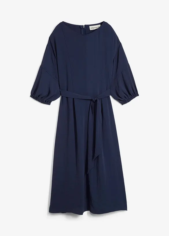 Klänning av krinklat material, bonprix