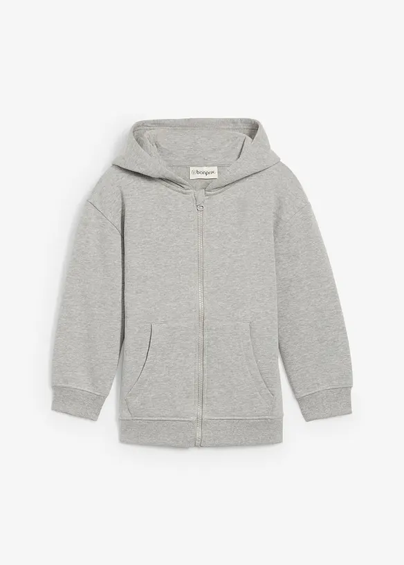 Munkjacka i sweatshirt av mjuk ekologisk bomullsmix, bonprix