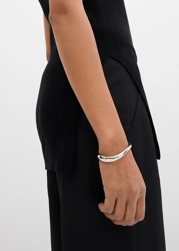 Stickad topp av viskosmix, bonprix