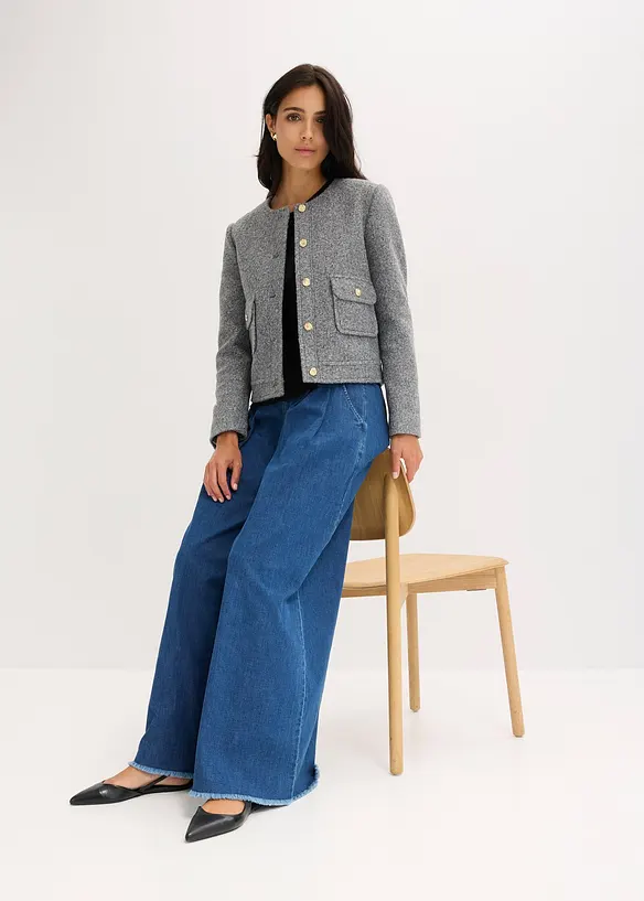 Blusjacka i mjuk bouclé, bonprix