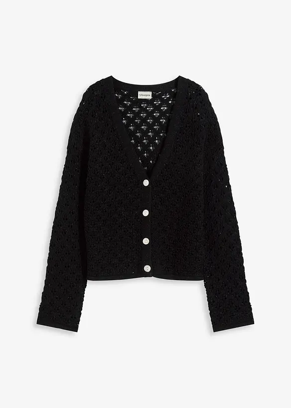 Hålmönstrad cardigan, bonprix