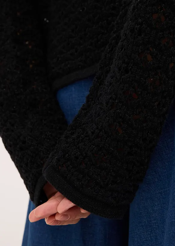 Hålmönstrad cardigan, bonprix