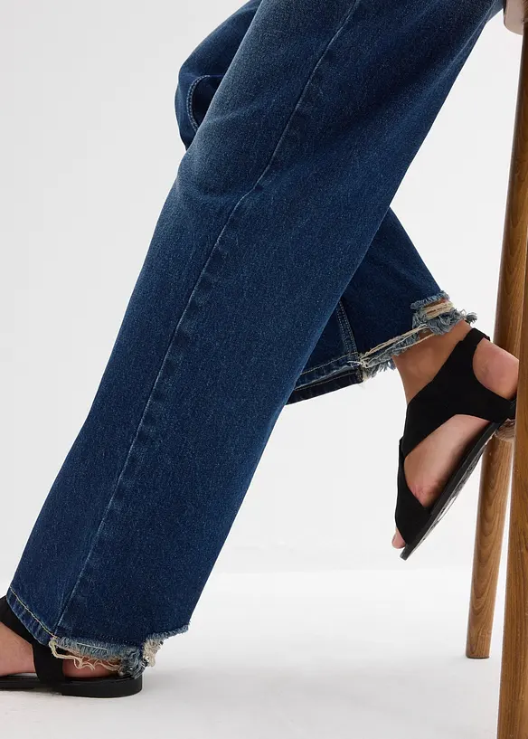 Straight jeans medelhög midja, bonprix