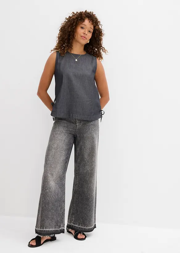 Wide Leg Jeans, cropped, bonprix